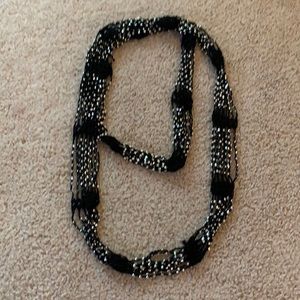 Black and Silver Sparkly Necklace Scarf